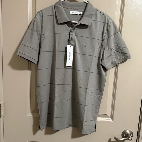 Calvin Klein Mens Gray Polo Shirt Size M NWT - Picture 1 of 3